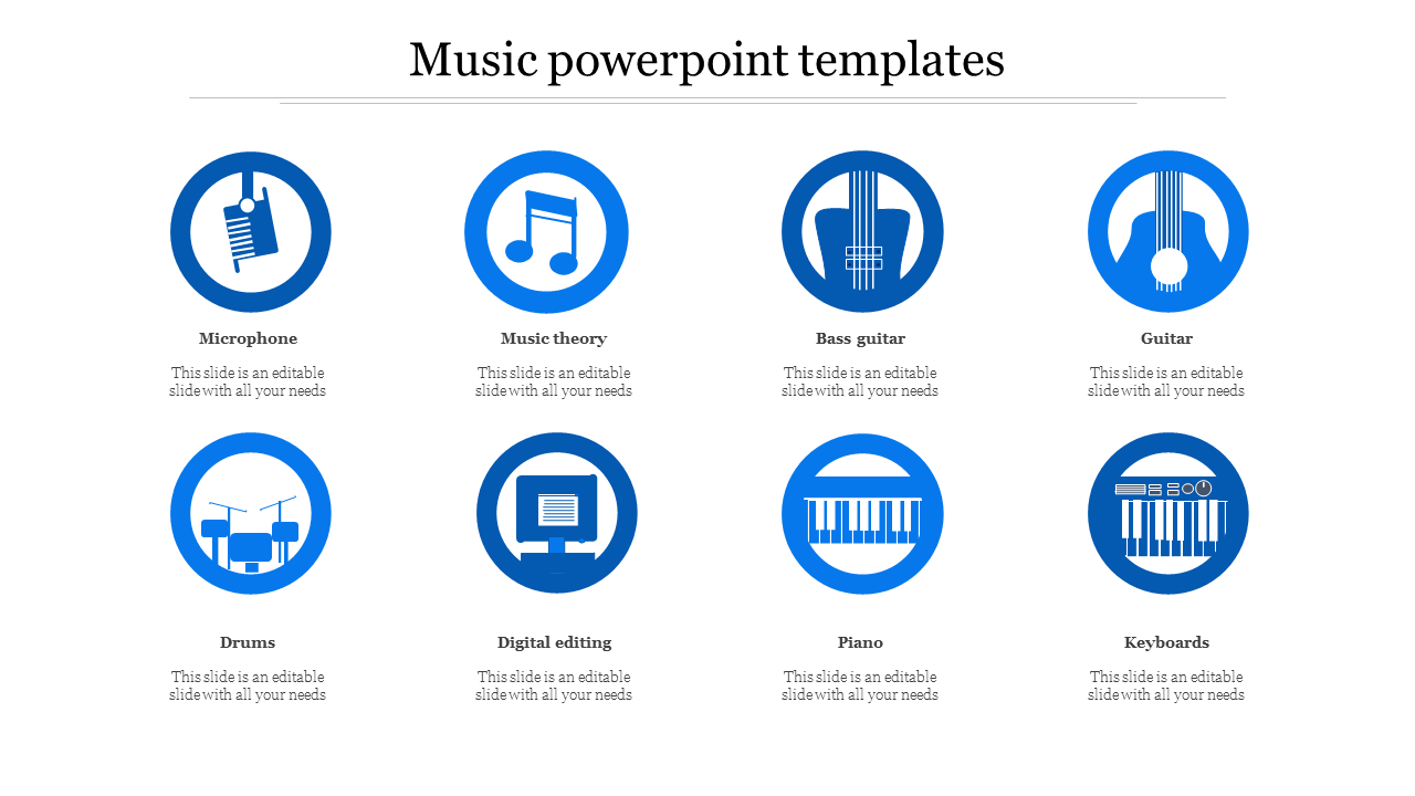 music powerpoint templates-Blue